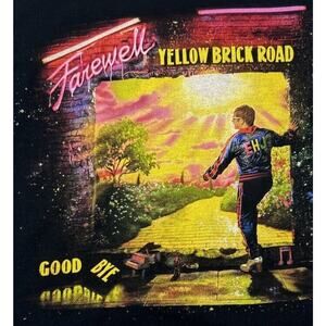 Elton John Farewell Yellow Brick Road Neon Tour 2019 Small Black T Shirt W Dates